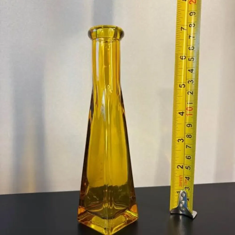 Amber glass bud vase